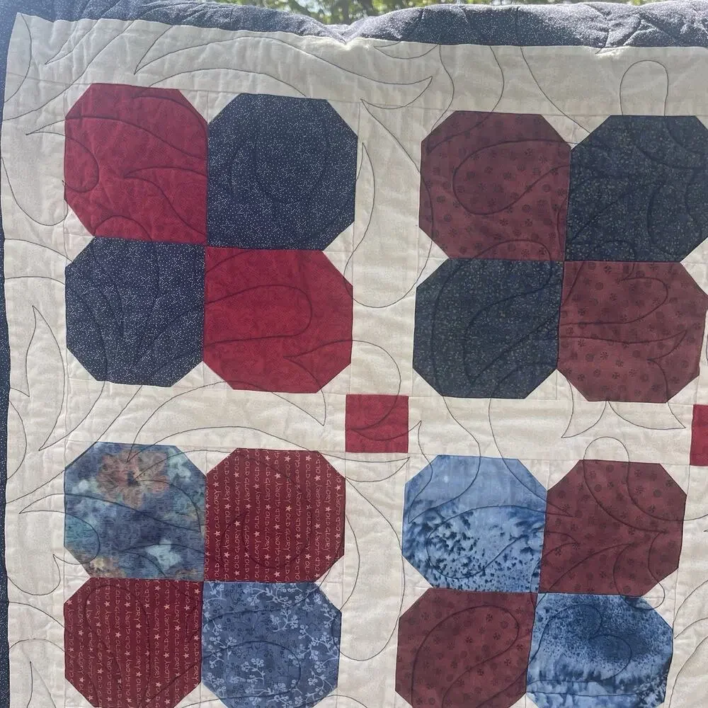 Vintage Bow tie Pattern Quilt. 50”x65” Heartland Quilters Machine Washable